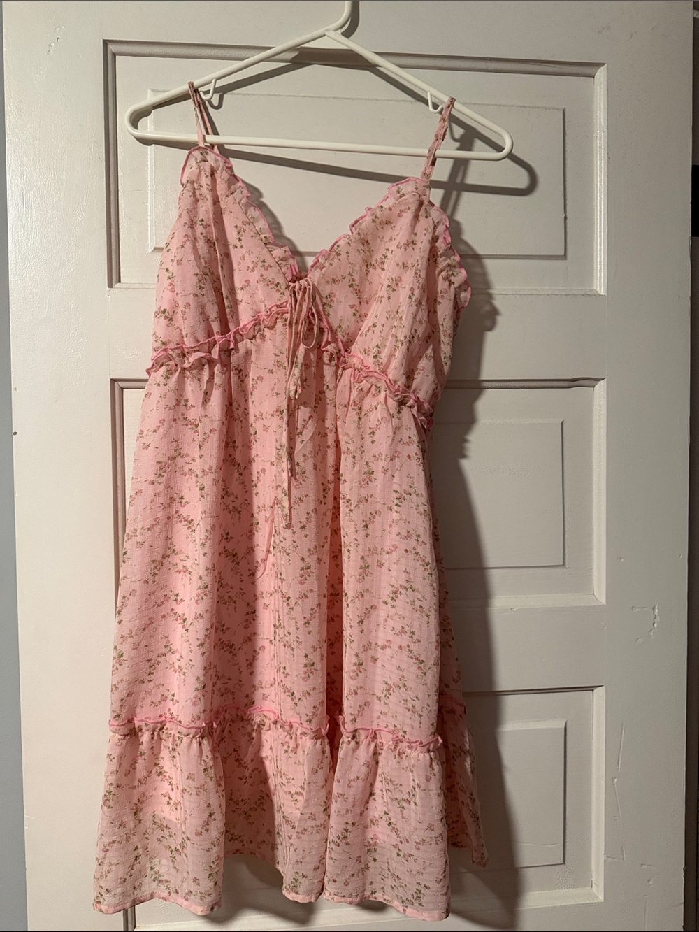 Pink Floral Ruffle Sundress